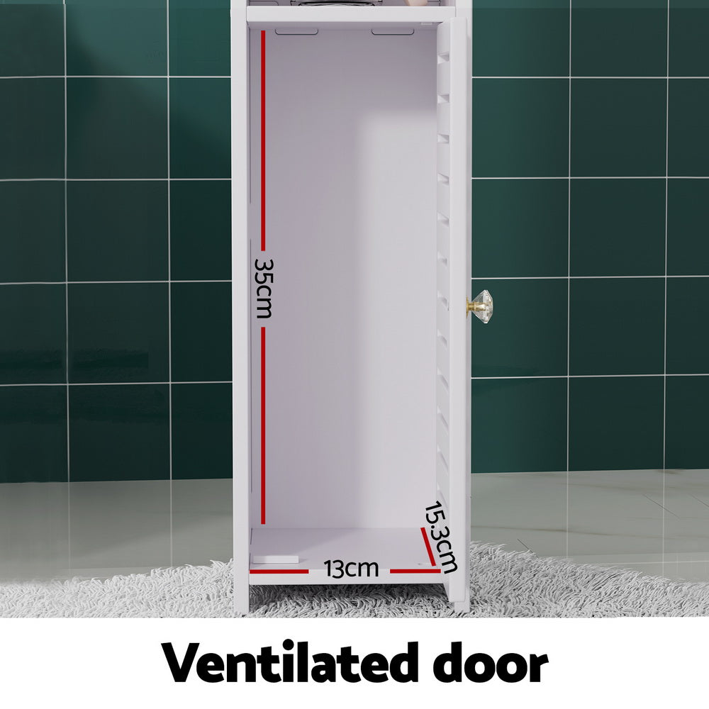 Bathroom Toilet Paper Holder Cabinet 3 Tier Floor Cabinet - White - Homecoze