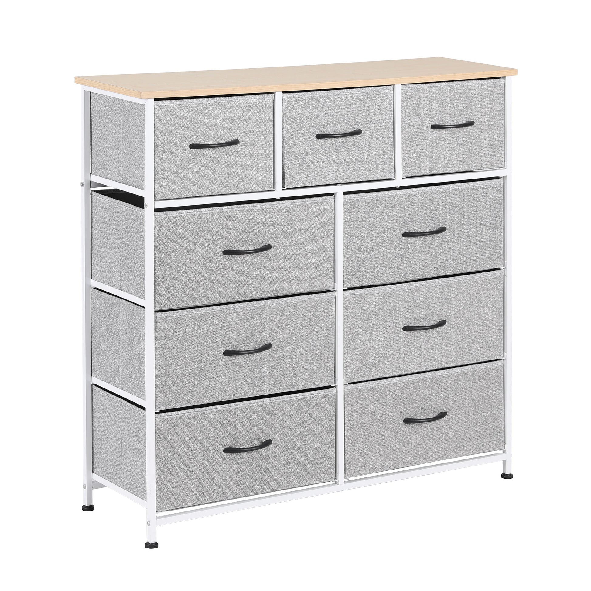 Artiss Chest of 9 Drawers Storage Dresser Tallboy Light Grey - Homecoze
