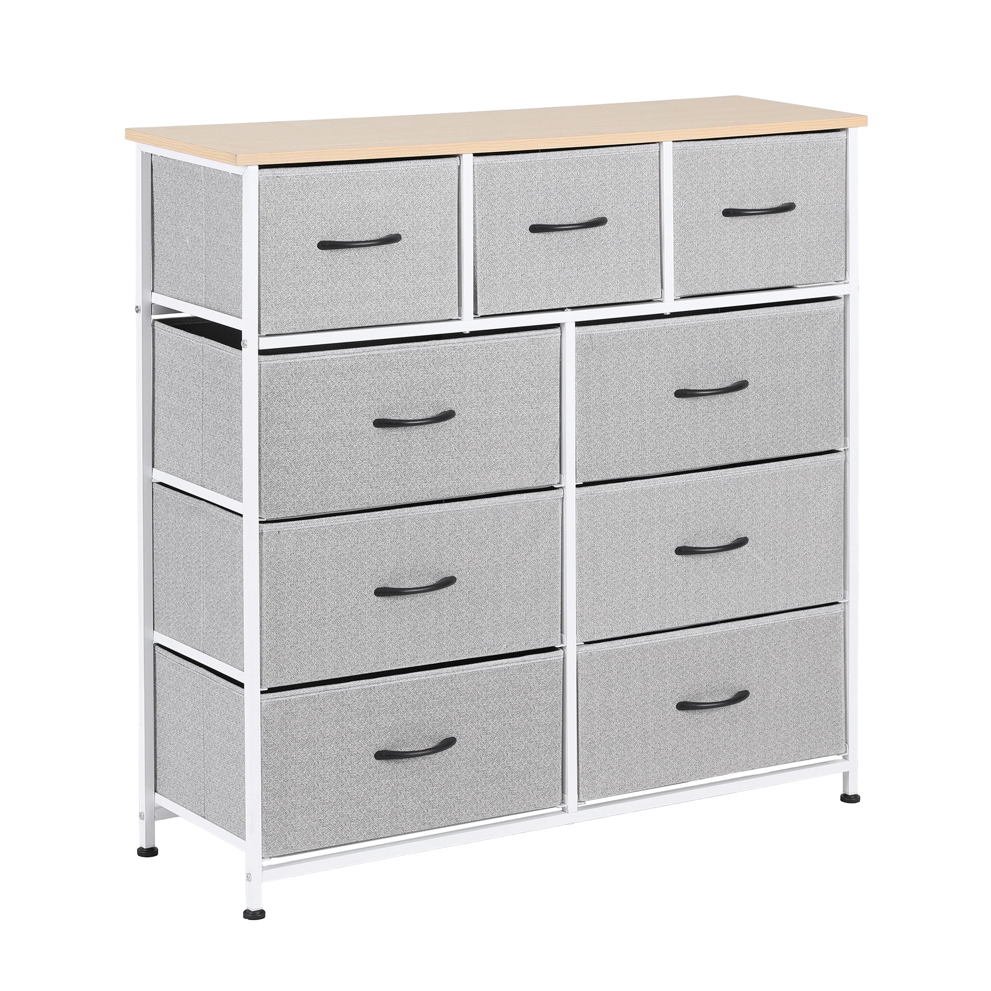 Artiss Chest of 9 Drawers Storage Dresser Tallboy Light Grey - Homecoze