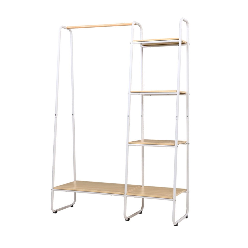 Wardrobe Organizer Clothes Stand Storage Rack - White - Homecoze