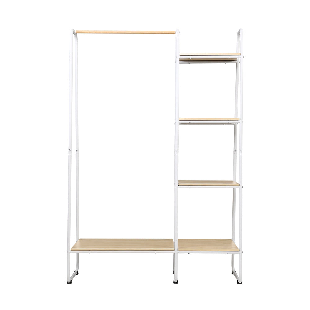 Wardrobe Organizer Clothes Stand Storage Rack - White - Homecoze