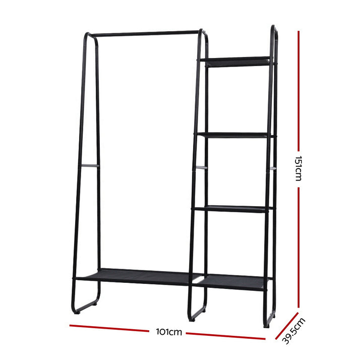 Wardrobe Organizer Clothes Stand Storage Rack - Black - Homecoze