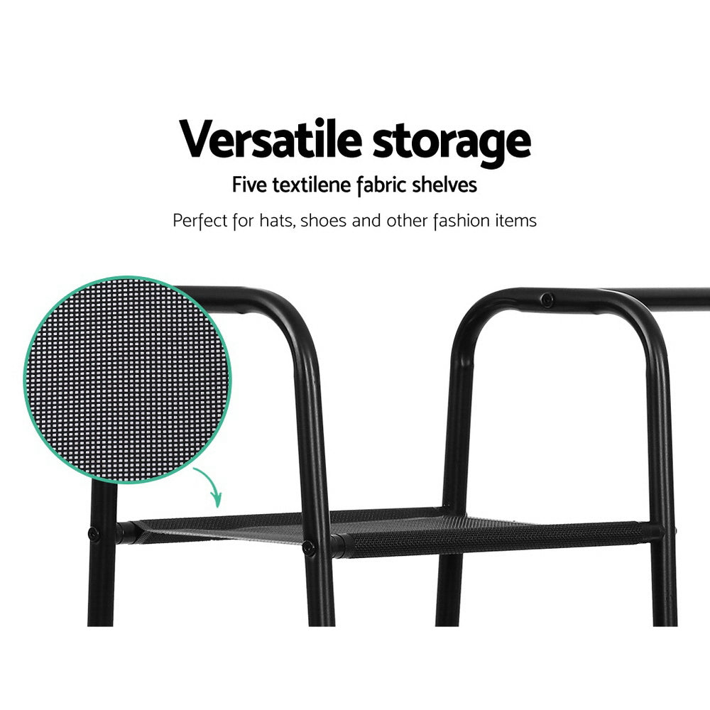 Wardrobe Organizer Clothes Stand Storage Rack - Black - Homecoze
