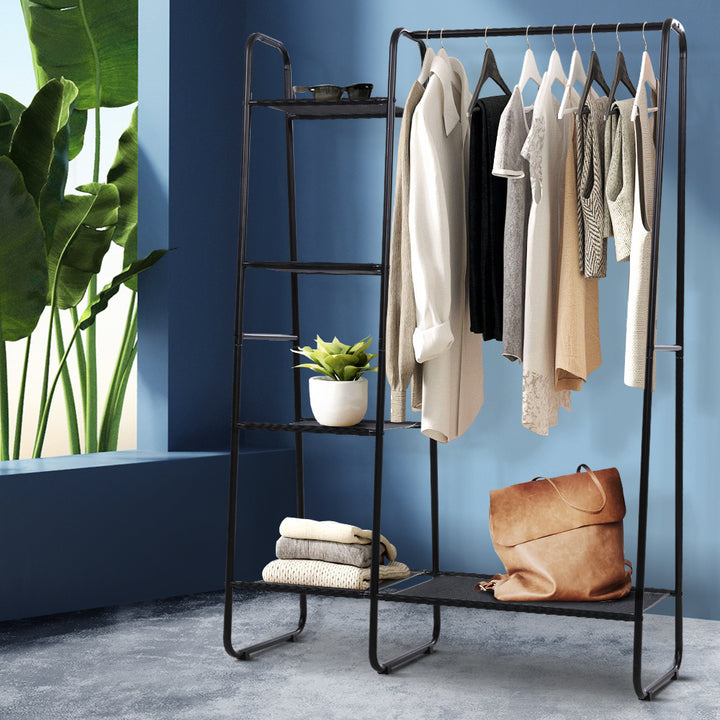 Wardrobe Organizer Clothes Stand Storage Rack - Black - Homecoze