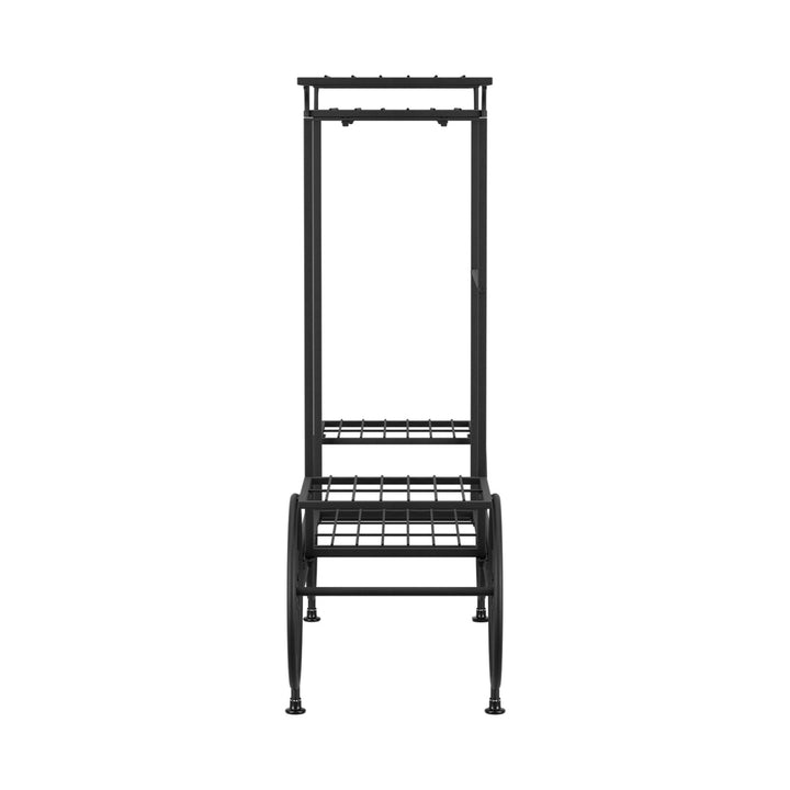 6-Tier Cart Style Metal Plant Stand - Black