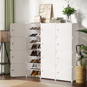 DIY Shoe Cabinet 12 Cube Portable Organizer Storage Stand - White - Homecoze
