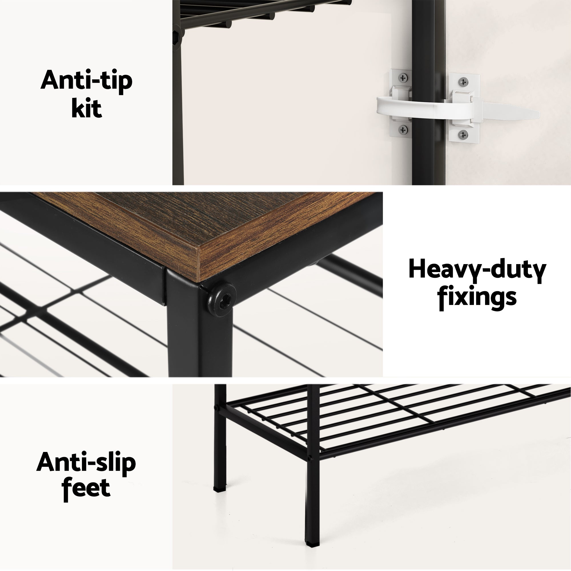 Artiss Shoe Rack 4 tier Storage Organiser Walnut - Homecoze