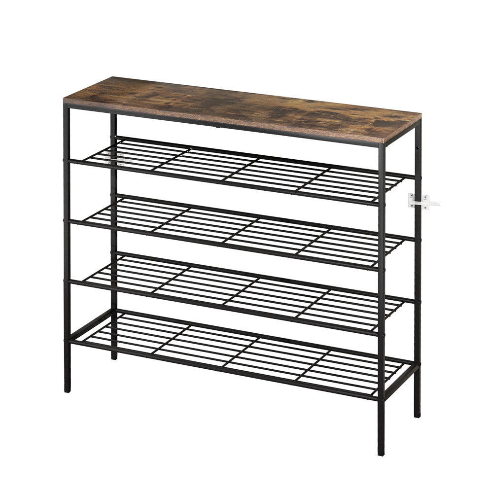5-Tier Rustic Shoe Rack - Walnut - Homecoze