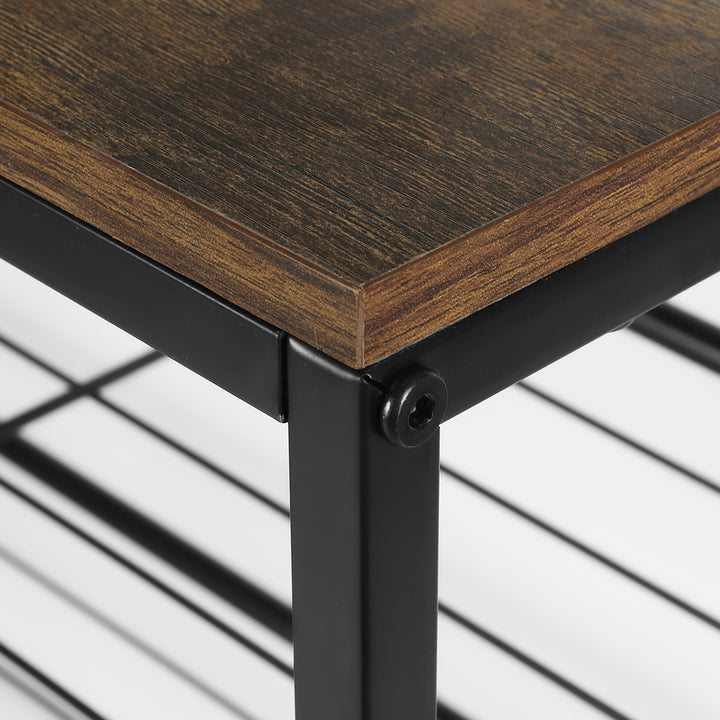 5-Tier Rustic Shoe Rack - Walnut - Homecoze