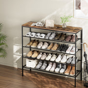 5-Tier Rustic Shoe Rack - Walnut - Homecoze