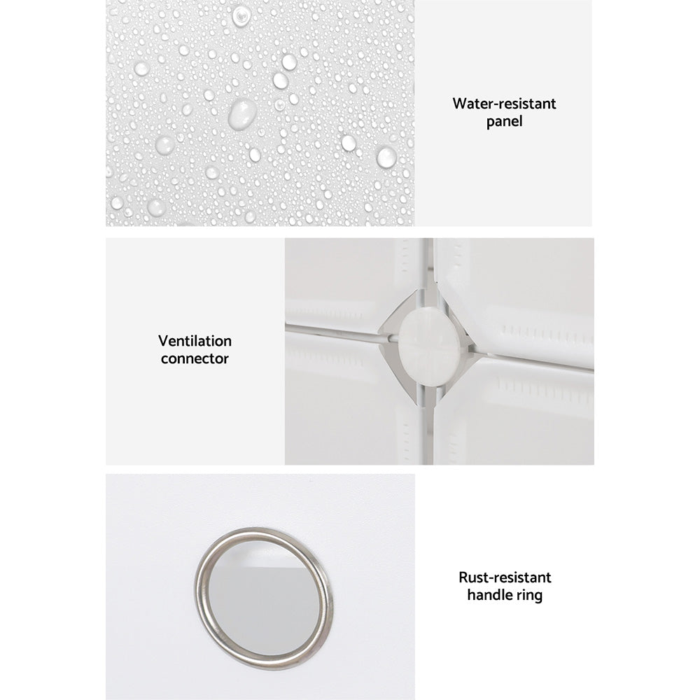 DIY Shoe Cabinet 8 Cube Portable Organizer Storage Stand - White - Homecoze