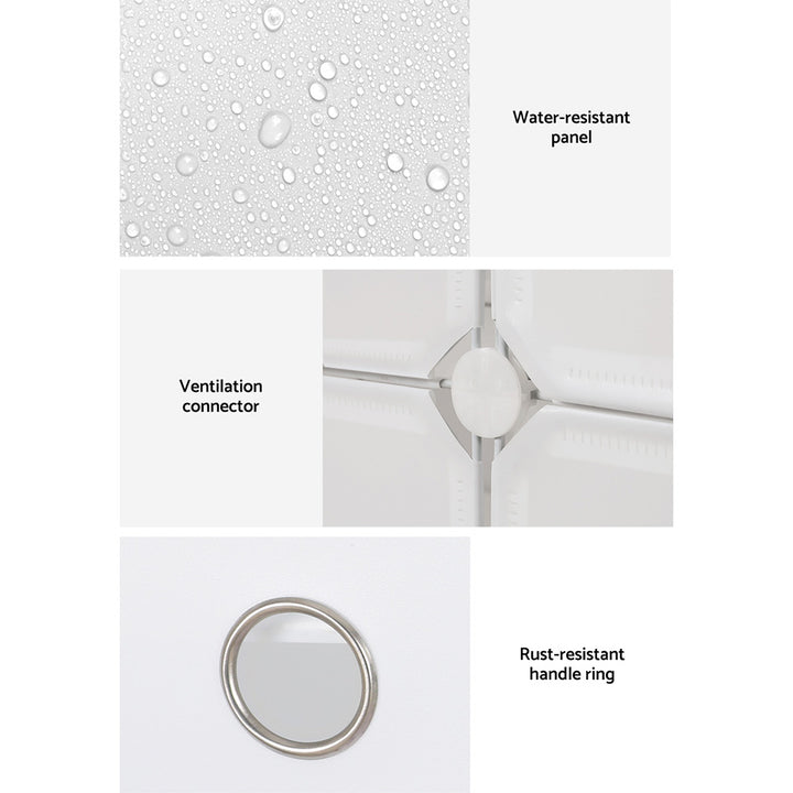 DIY Shoe Cabinet 8 Cube Portable Organizer Storage Stand - White - Homecoze