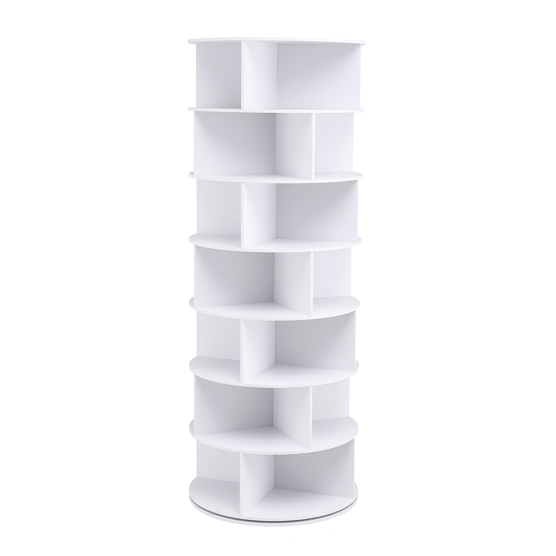 Artiss 7 Tier 360° Rotating Shoe Rack Storage Display Shelf White - Homecoze