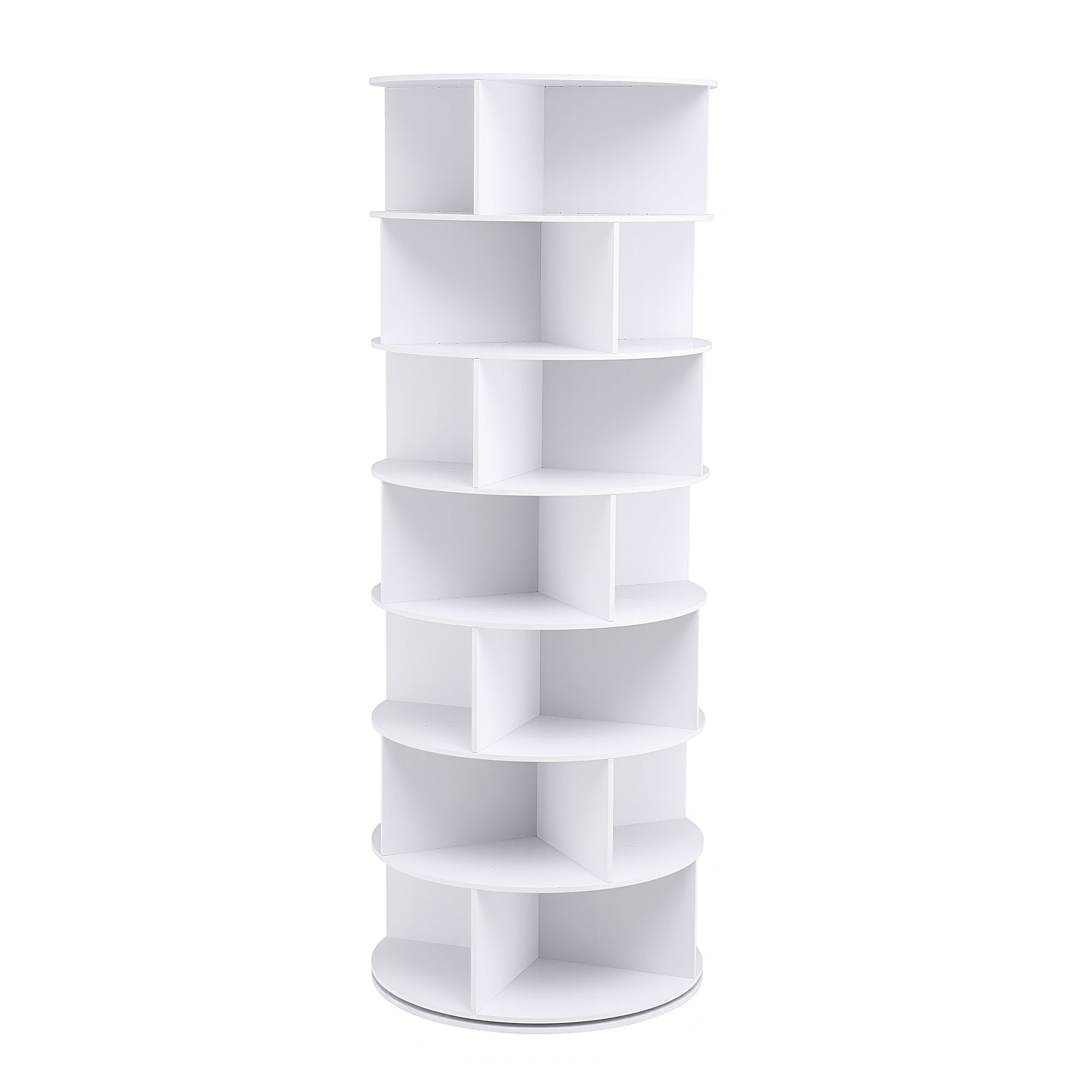 Artiss 7 Tier 360° Rotating Shoe Rack Storage Display Shelf White - Homecoze