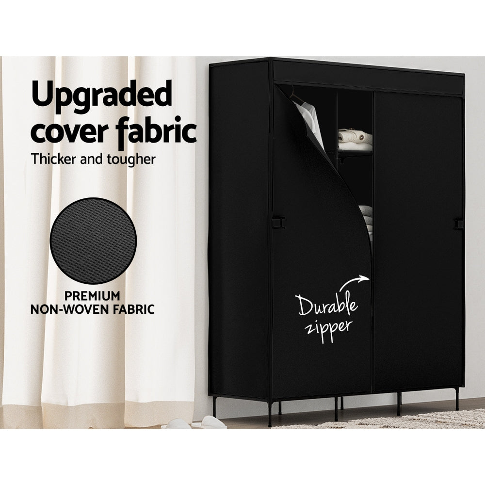 Large Portable DIY Clothes Wardrobe - Black - Homecoze