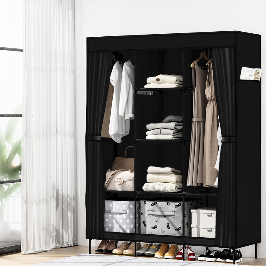 Large Portable DIY Clothes Wardrobe - Black - Homecoze