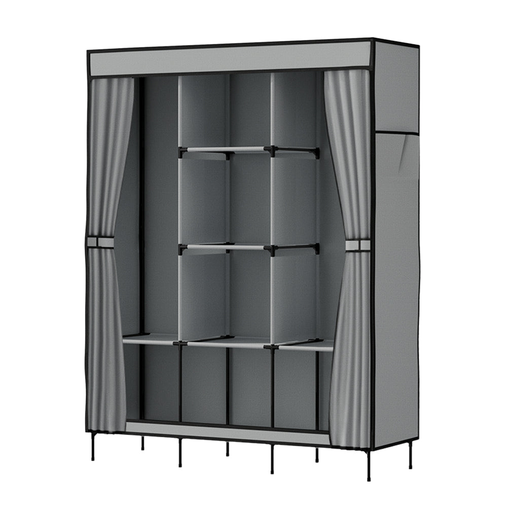 Large Portable DIY Clothes Wardrobe  - Grey - Homecoze