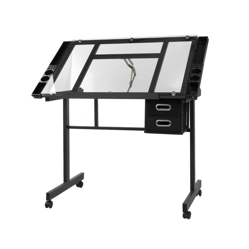 Adjustable Tilt Art Drawing Desk & Drafting Table - Black - Homecoze