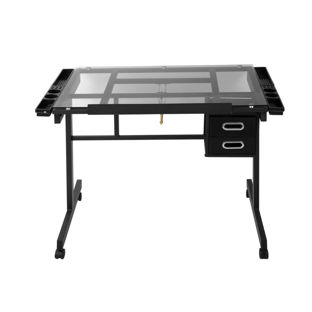 Adjustable Tilt Art Drawing Desk & Drafting Table - Black - Homecoze