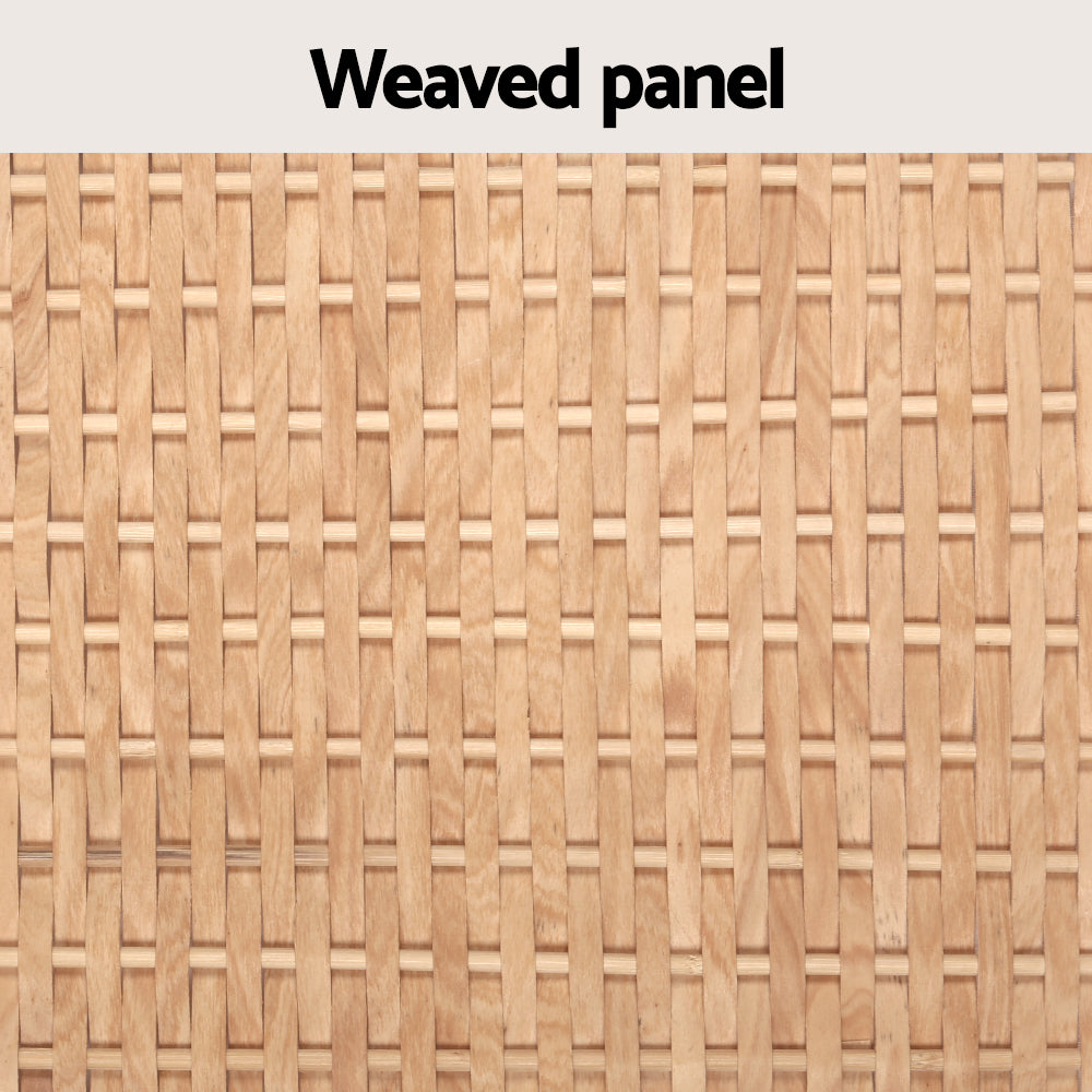 Woven Laundry Hamper Wooden Bathroom Storage Clothes Bag - Pine - Homecoze