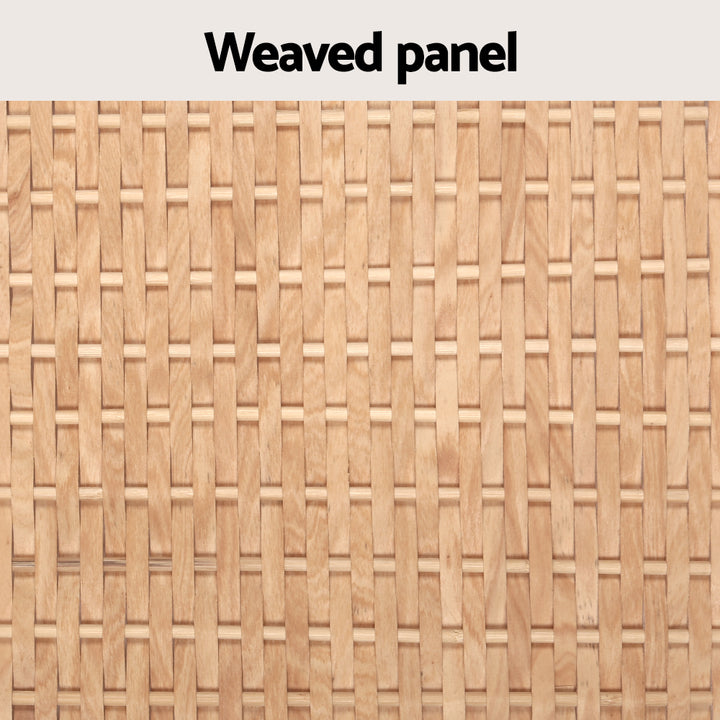 Woven Laundry Hamper Wooden Bathroom Storage Clothes Bag - Pine - Homecoze