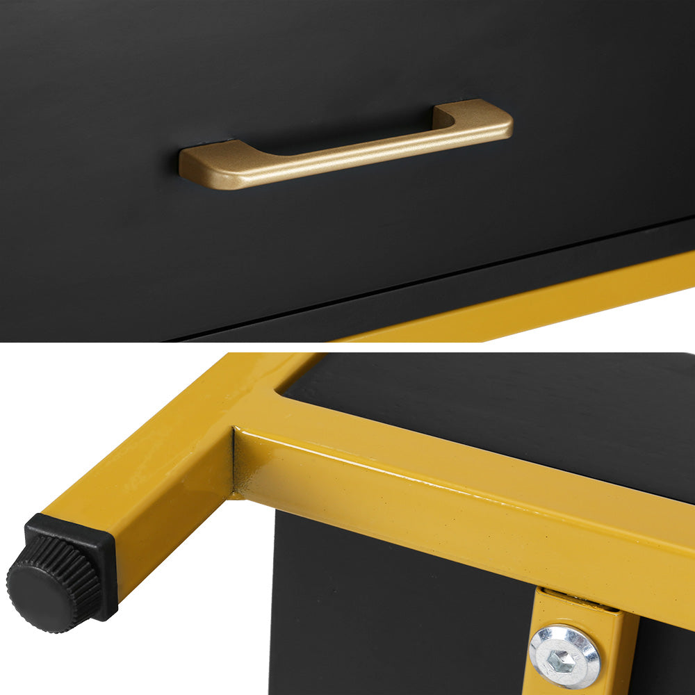 Contemporary Bedside Table Nightstand - Black - Homecoze