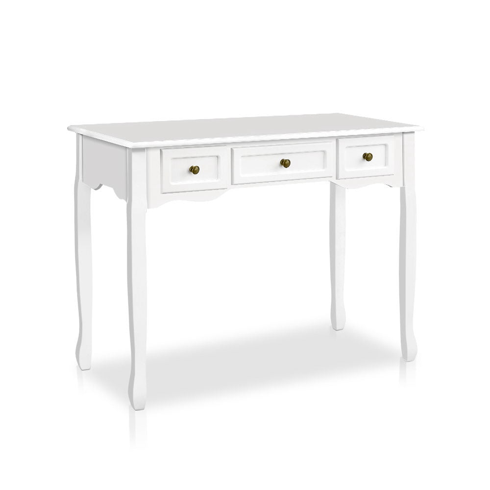 French Provincial Style 3 Drawer Dresser Side Table - White - Homecoze