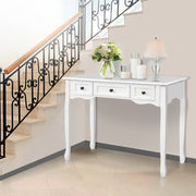 French Provincial Style 3 Drawer Dresser Side Table - White - Homecoze