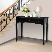 French Provincial Style 3 Drawer Dresser Side Table - Black - Homecoze