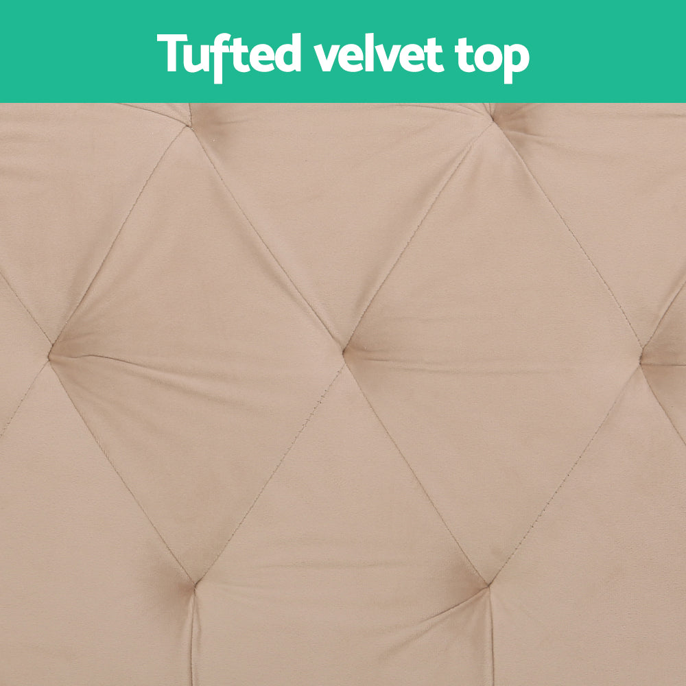 Storage Ottoman Weaved Velvet Blanket Box - Pine and Grey - Homecoze