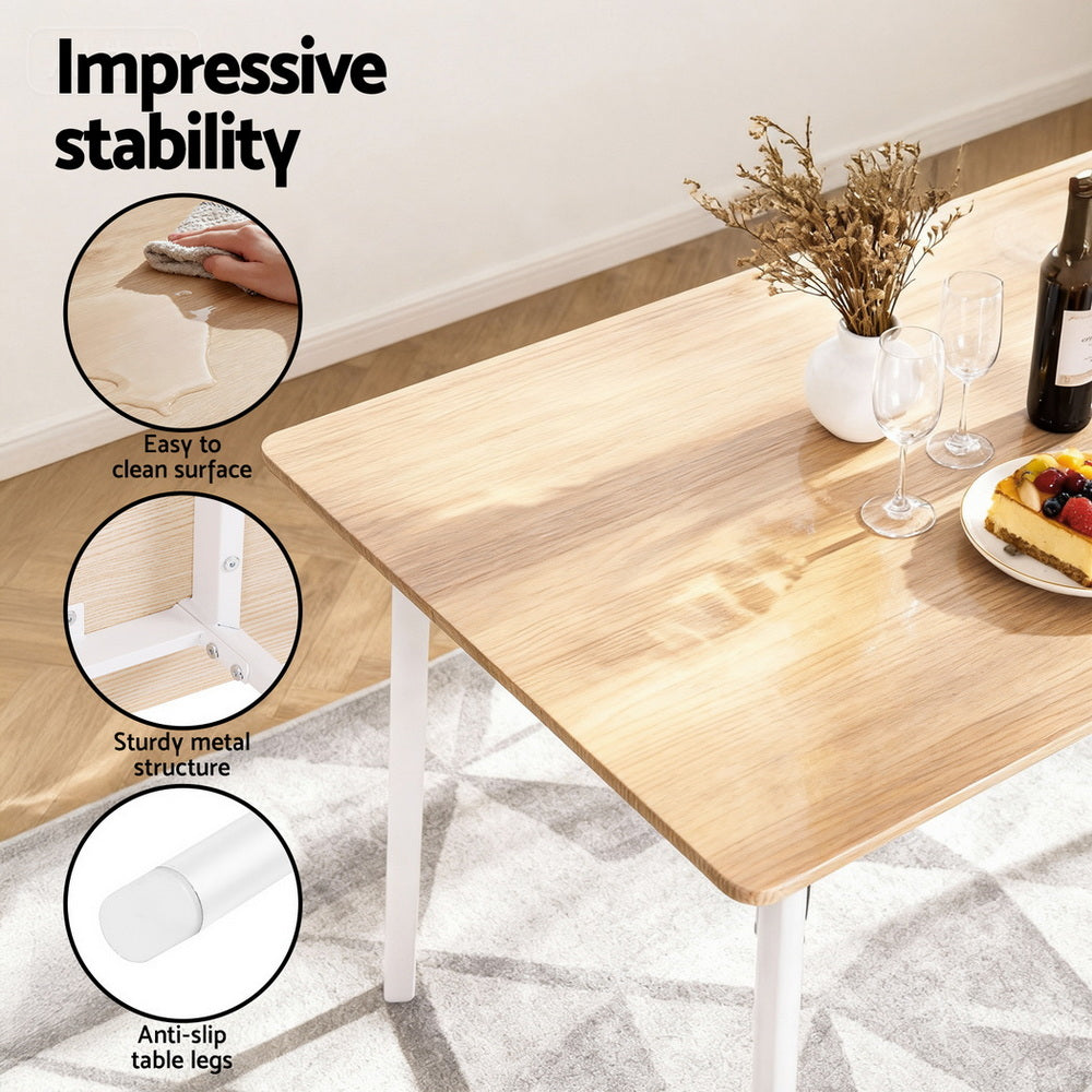 Artiss Dining Table and Chairs Set of 4 Bench Kitchen Furniture Natural and White - Homecoze