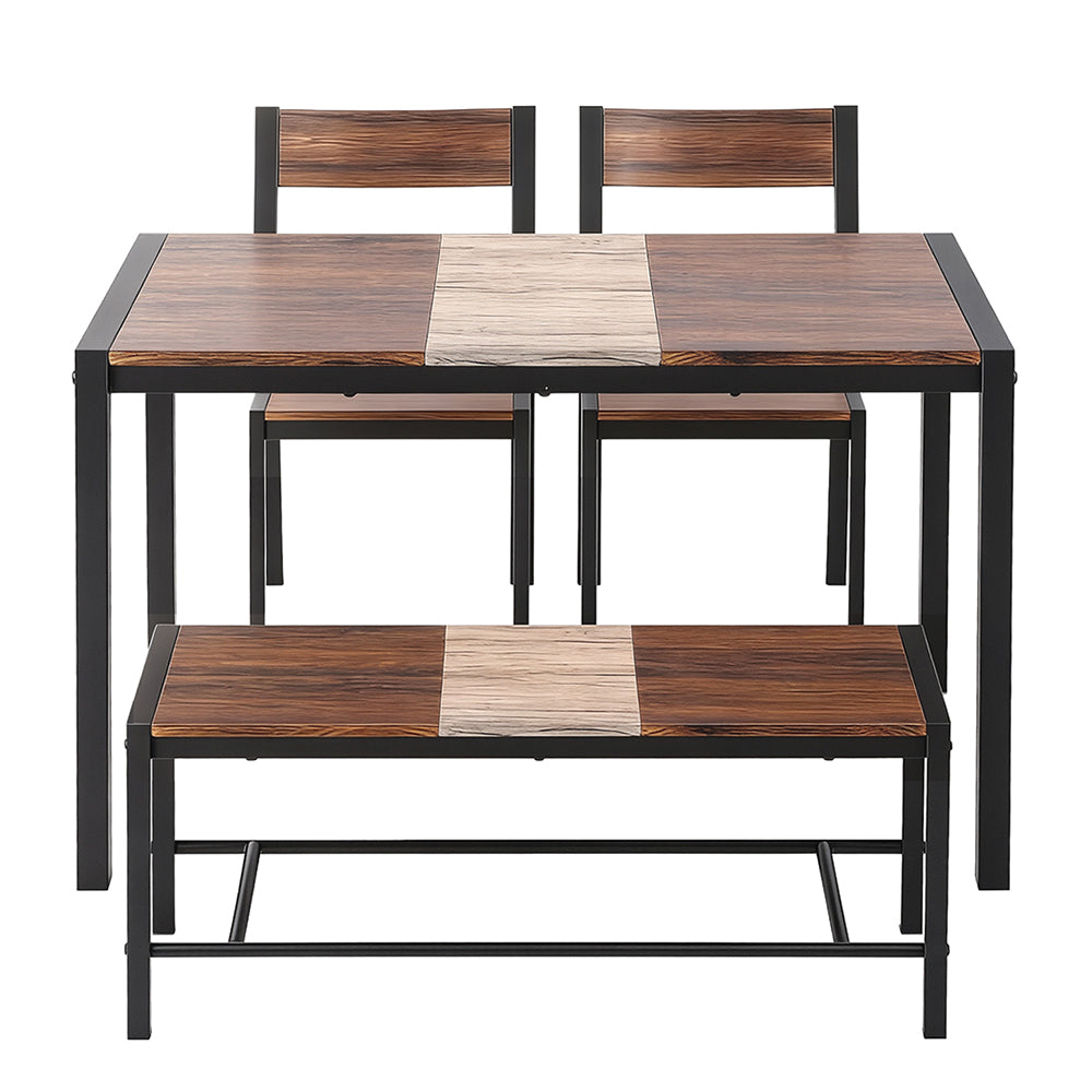 Artiss Dining Table and Chairs Set of 4 Bench Kitchen Furniture Rustic Brown - Homecoze