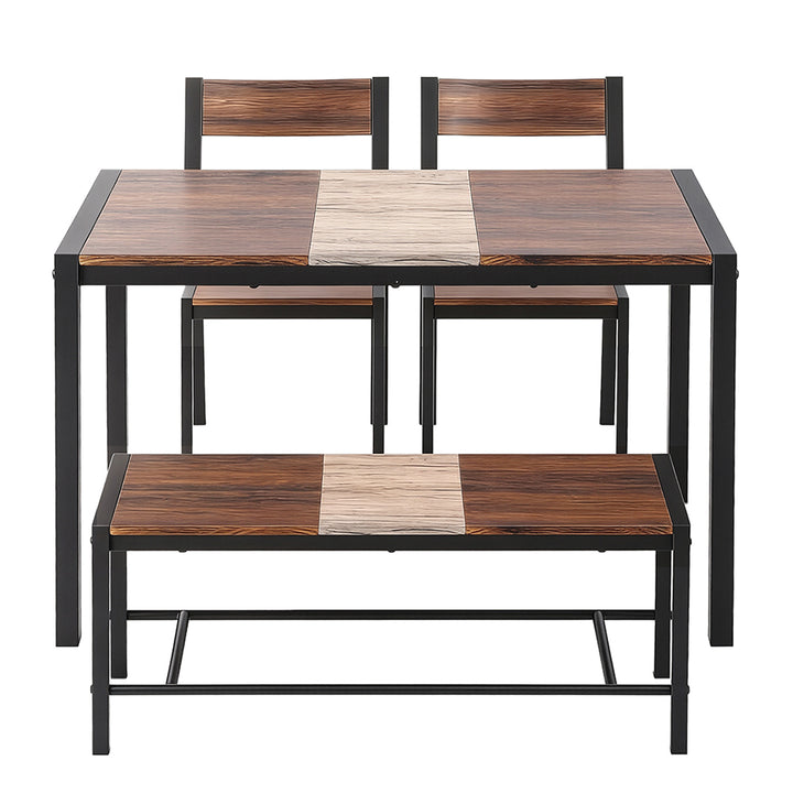 Artiss Dining Table and Chairs Set of 4 Bench Kitchen Furniture Rustic Brown - Homecoze