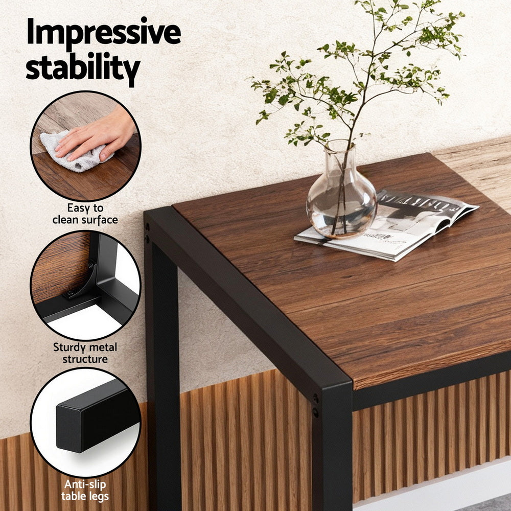 Artiss Dining Table and Chairs Set of 4 Bench Kitchen Furniture Rustic Brown - Homecoze