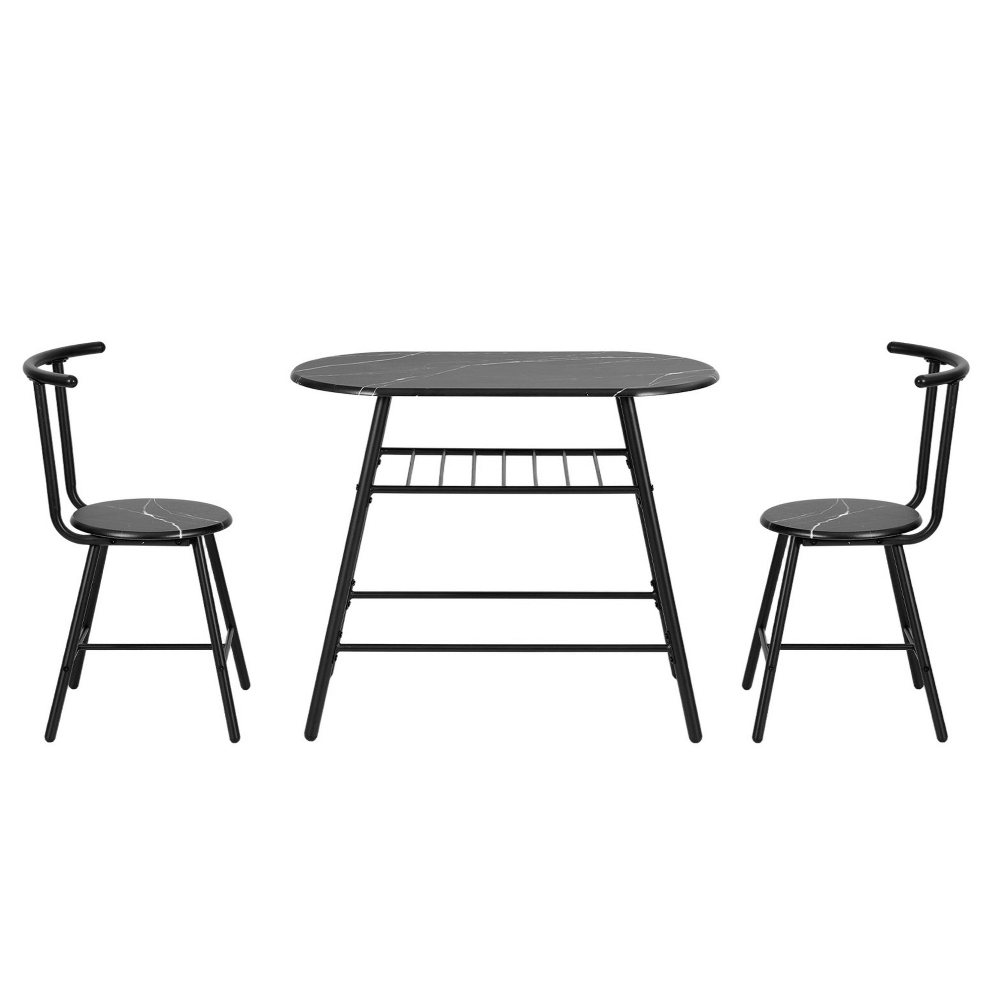 3PC Compact Bistro Dining Set – Marble Look - Homecoze