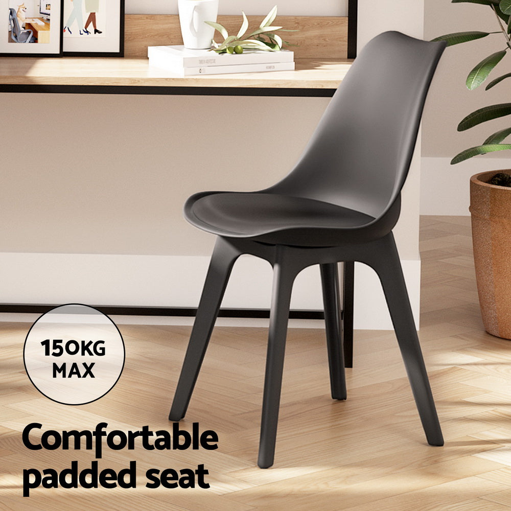 5PC Dining Table and PP Chair Set - Black/White - Homecoze
