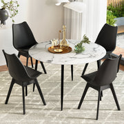 5PC Dining Table and PP Chair Set - Black/White - Homecoze
