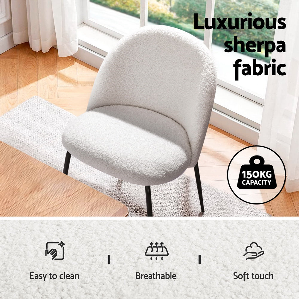 5PC Dining Table and Sherpa Chair Set - White/Black - Homecoze