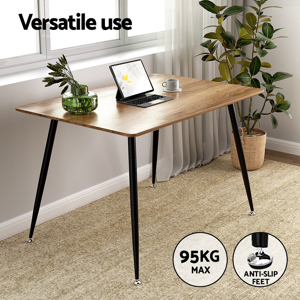 1 Artiss Dining Table and 4 Chairs Set Rectangle Metal - Homecoze