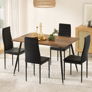 1 Artiss Dining Table and 4 Chairs Set Rectangle Metal - Homecoze
