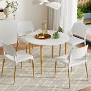 5PC Dining Table and PP Chair Set - White/Natural - Homecoze
