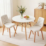 3 Piece Round Dining Set - White