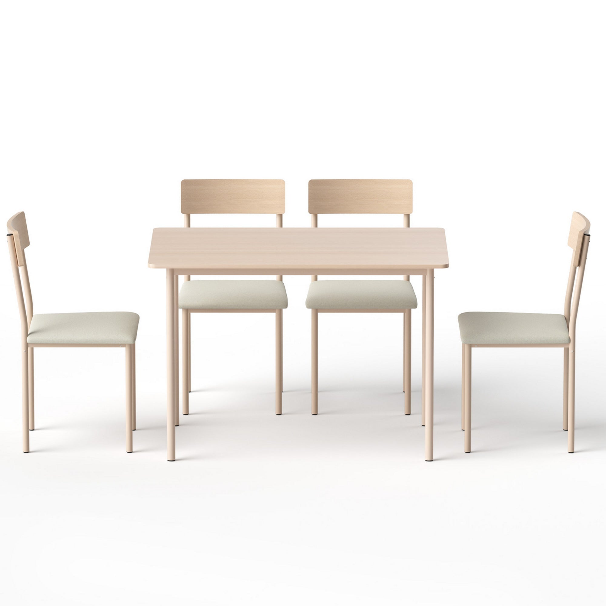 5PC Compact Dining Table and Chairs Set - Beige - Homecoze