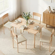 5PC Compact Dining Table and Chairs Set - Beige - Homecoze