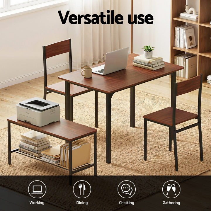 4PC Compact Dining Set – Walnut