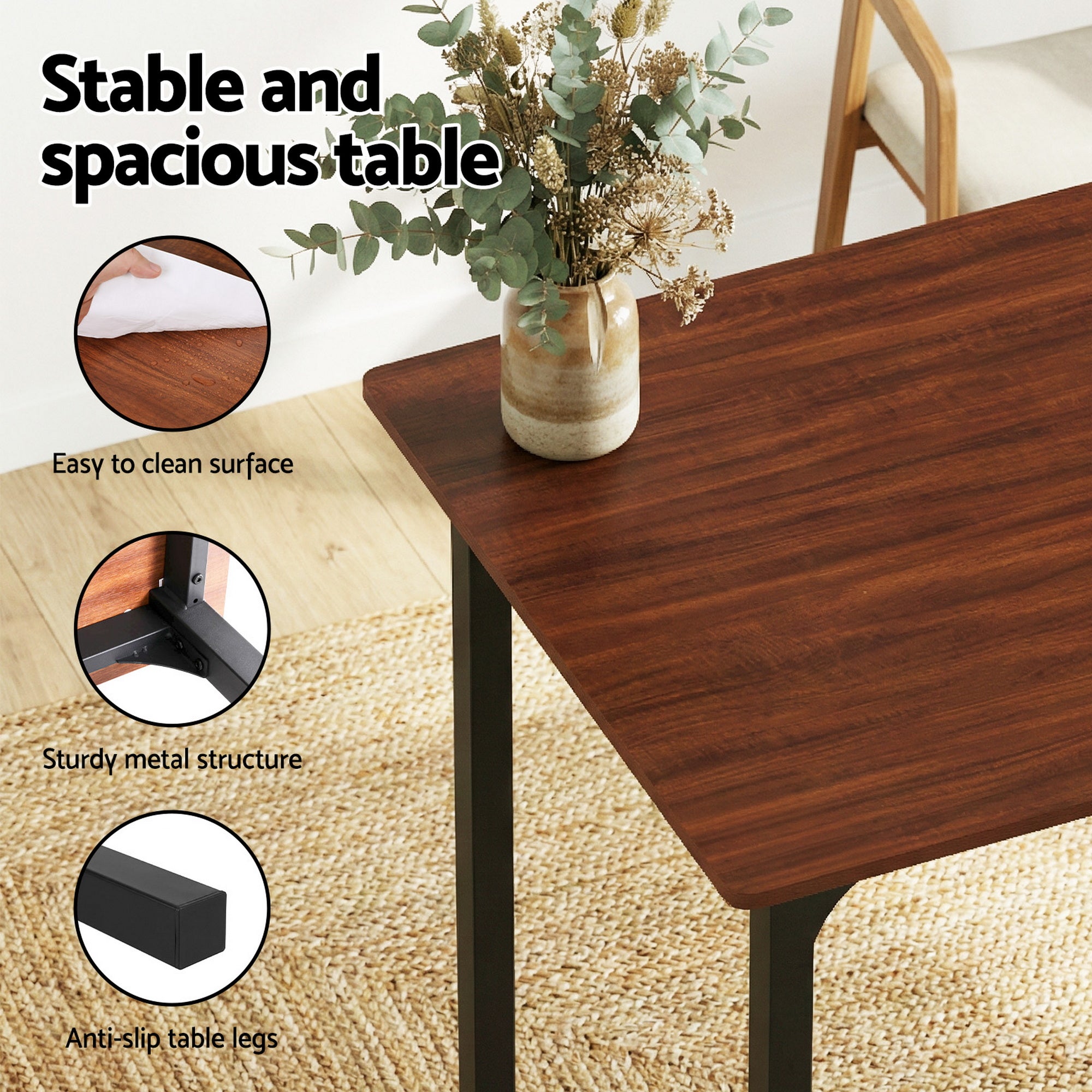 4PC Compact Dining Set – Walnut - Homecoze