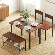 4PC Compact Dining Set – Walnut - Homecoze