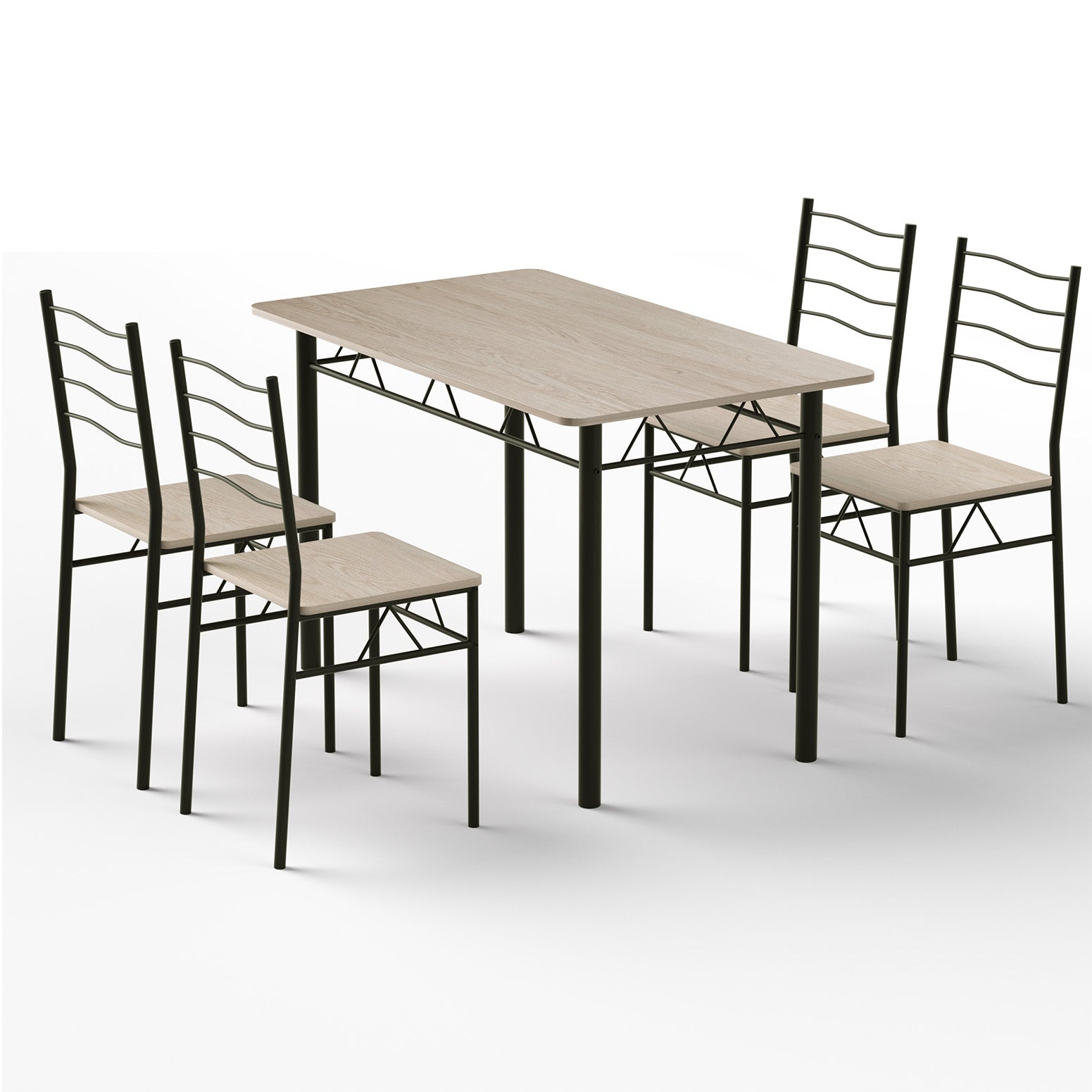 5PC Compact Dining Table and Chairs Set - Oak - Homecoze