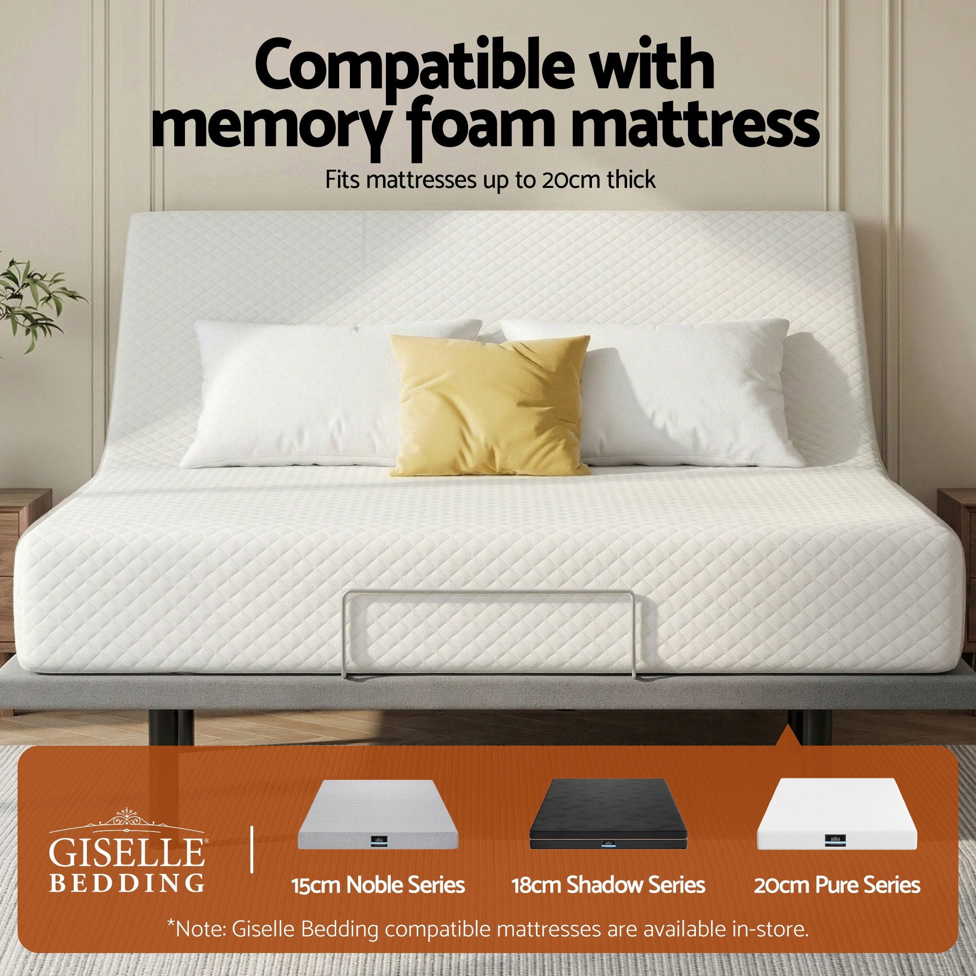 Artiss Adjustable Bed Frame Double Size Electric Bed Base Wireless Remote Control Zero Gravity Power Bed Foundation - Homecoze