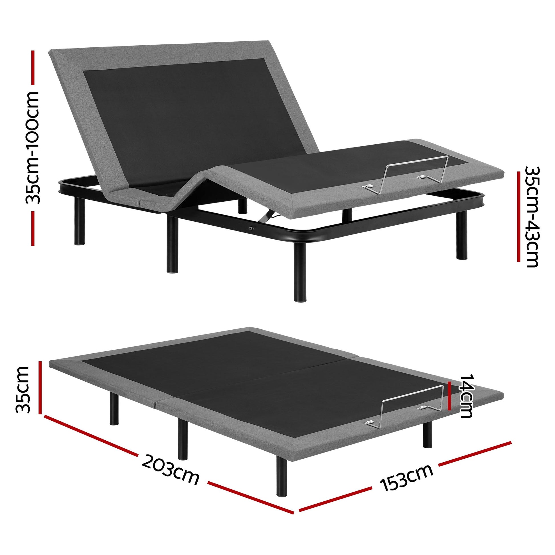 Artiss Adjustable Bed Frame Queen Size Electric Bed Base Wireless Remote Control Zero Gravity Power Bed Foundation - Homecoze